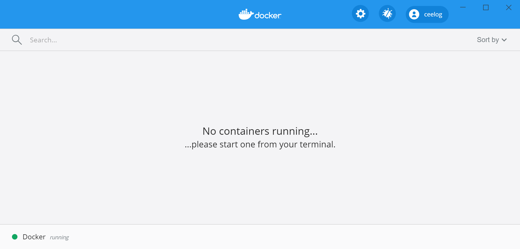 Docker Desktop start