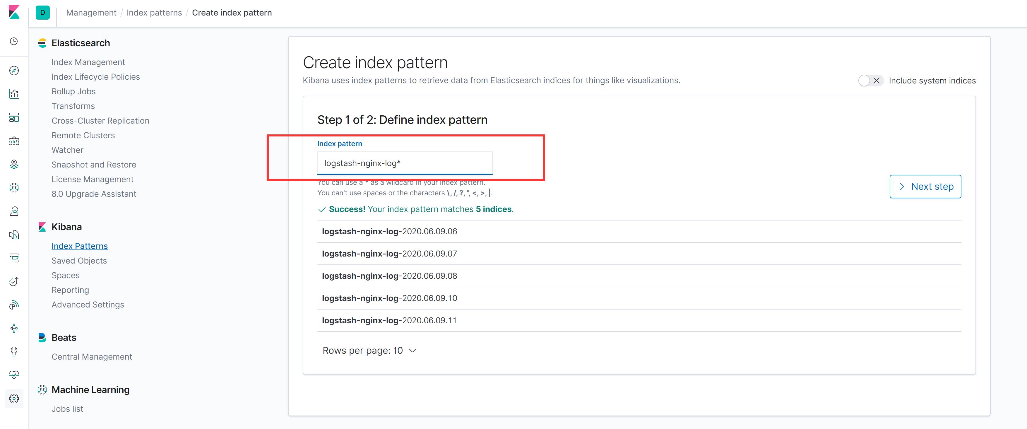 kibana-create-index-pattern